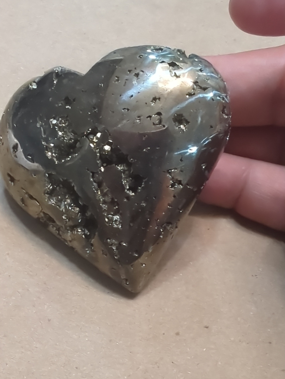 Pyrite Mineral Heart